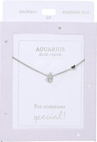 Collier Depesche signe du zodiaque Verseau argenté cristal