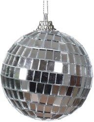 Decoris boule de Noël boule disco plastique argenté 6cm décoration miroir