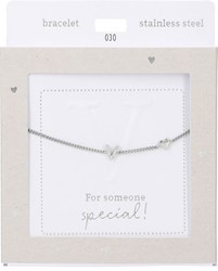 Depesche bracelet argenté Heart of Gold avec lettre V et cœur