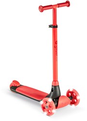 Yvolution trottinette enfant Yglider Kiwi rouge avec roues LED et large plateau