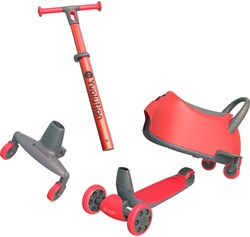 Yvolution trottinette enfant Y Glider Luna 5-en-1 rouge - Trottinette évolutive avec rangement
