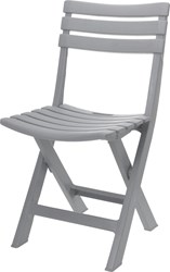 ProGarden chaise pliante plastique gris clair - chaise de jardin pliable