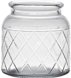 Brussel vaas glas met motief Ø10xh10,5cm