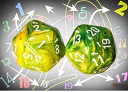 Chessex dé Vortex Dandelion blanc d20 Countup Countdown