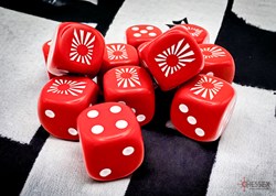 Chessex dés Japan War Opaque rouge/blanc 16mm d6 set 12 pièces