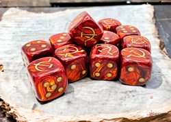 Chessex dés Union Soviétique War Dice Scarab Scarlet/or 16mm set