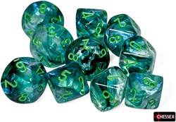 Chessex dés Borealis kelp vert clair Luminary D10 set 10 pièces