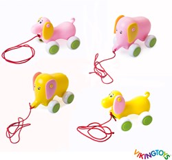 Viking Toys Remorque bébé chien et éléphant