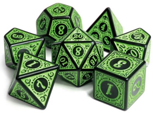 Foam Brain Games set de dés - Magic Flame vert jeu de dés RPG