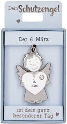 Depesche porte-clés ange gardien 06 mars - porte-bonheur cadeau