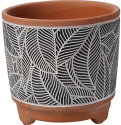 Home & Styling pot de fleurs céramique noir-blanc 13,7x13,2cm moderne