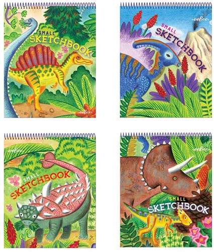 Assortiment de petits carnets de croquis eeBoo Dino (24 pièces)-2