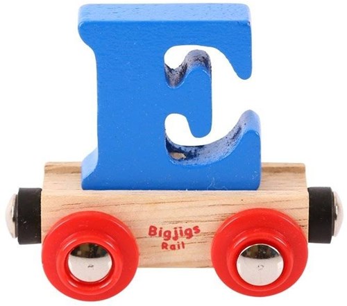 BigJigs wagon train en bois lettre E - jouet prénom personnalisé-2