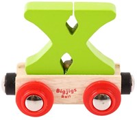 BigJigs lettre de train en bois X - wagon prénom jouet-2