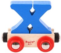 BigJigs lettre de train en bois X - wagon prénom jouet-3
