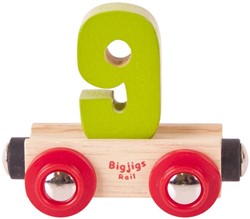 BigJigs Rail Name Number 9 / Wagon Chiffre 9