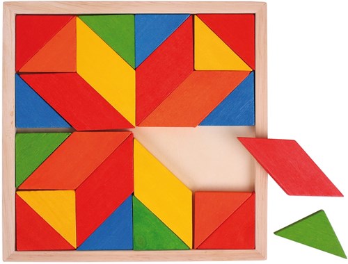 BigJigs plateau puzzle mosaïque jouet coloré en bois-3