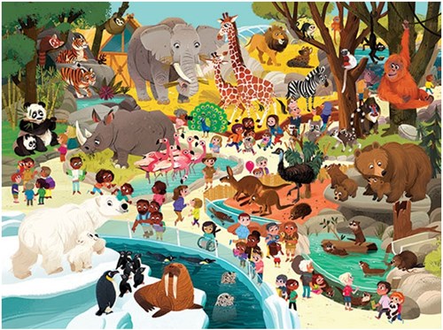 Crocodile Creek Puzzle - Une journée au zoo - 48 pièces-2