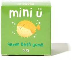 Mini U bombe de bain verte - jouet de bain vegan au beurre de karité
