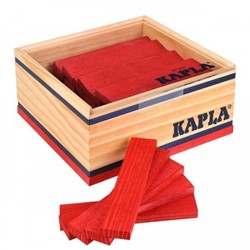 Kapla 9000160 Lot de 40 planchettes en bois Rouge