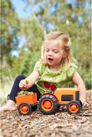 Green Toys tracteur jouet durable orange avec remorque-3