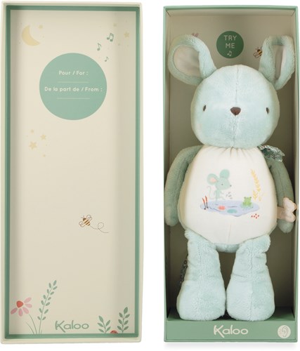 Kaloo peluche musicale souris - doudou sonore en matière recyclée