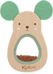 Kaloo hochet souris bois jouet bébé sensoriel FSC 11 cm