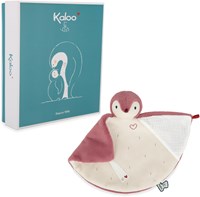 Kaloo doudou pingouin rose - couverture câline bébé peluche