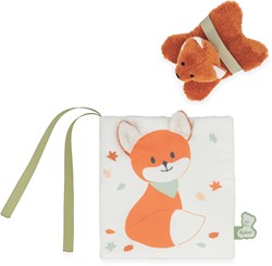 Kaloo livre doudou renard - livre bébé avec renard doux et animaux de la forêt