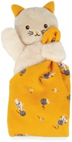 Kaloo doudou chat jaune - couverture bébé peluche matière recyclée-2