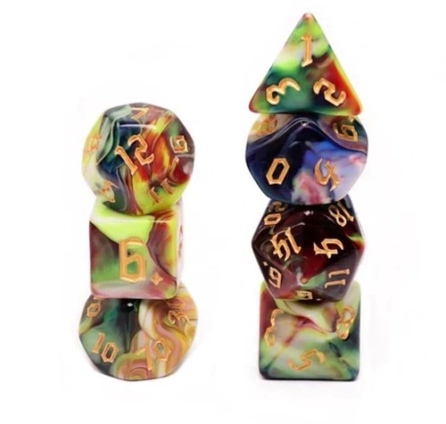 Foam Brain Games dés Secret Garden RPG set plastique multicolore