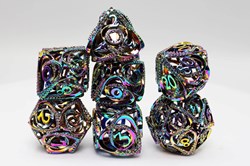 Foam Brain Games dés métalliques Hollow Hearts Jeweled Burnt Opal set RPG