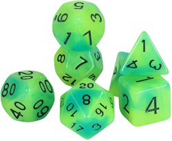 Foam Brain Games dés Glow in the Dark bleu vert set RPG
