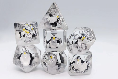 Foam Brain Games set de dés bébé pingouin pour jeux de rôle