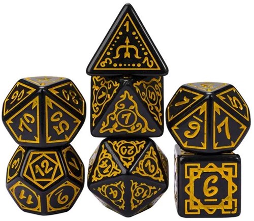 Foam Brain Games dés Cryptic Knots Golden Cuirass pour jeux de rôle RPG