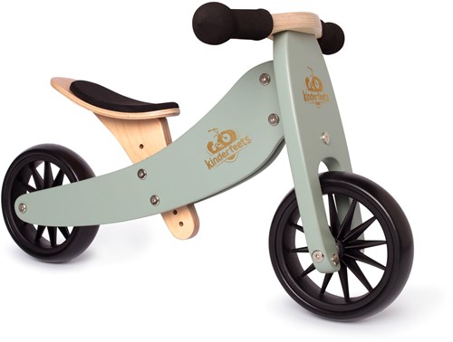 Kinderfeets 2-en-1 vélo d'équilibre en bois & tricycle Tiny Tot Plus - Silver Sage-2