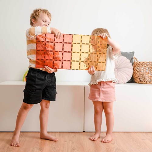 Connetix Magnetische tegels Base Lemon Peach 2 stuks-2