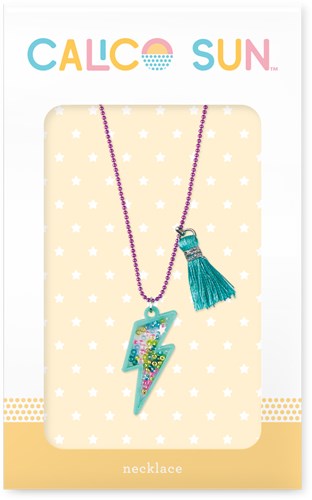 Calico Sun collier éclair perles paillettes réglable