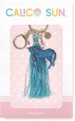 Calico Sun porte-clés licorne pailletée avec pompon