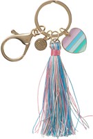 Calico Sun porte-clés cœur avec pompon - accessoire coloré-2