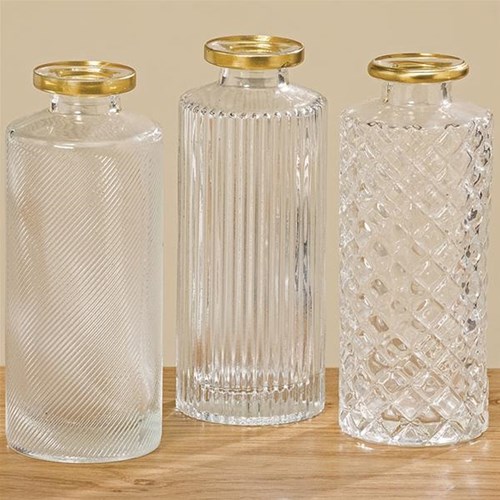 Boltze Home vase décoration verre transparent classique 13cm