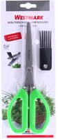 Westmark ciseaux à herbes inox - ustensile de cuisine avec peigne de nettoyage - argent vert