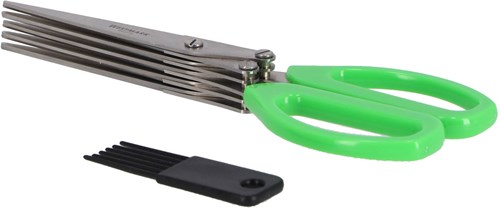 Westmark ciseaux à herbes inox - ustensile de cuisine avec peigne de nettoyage - argent vert-2