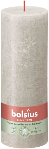 Bolsius bougie pilier rustique Sandy Grey - 19 cm - 85 heures de combustion