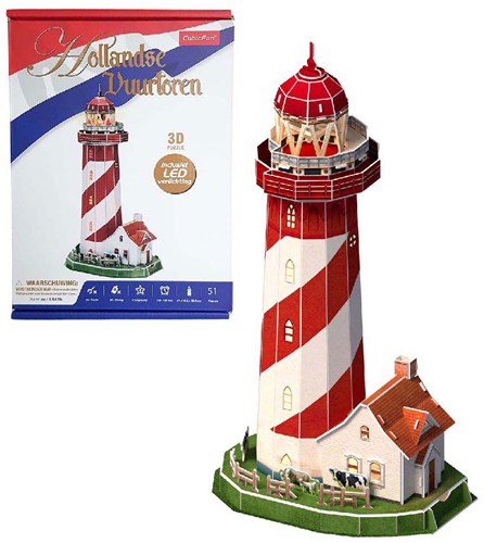 Cubic Fun Puzzle 3D Phare avec éclairage LED, 51 pièces-3