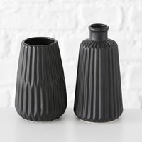 Boltze Home vase noire céramique vase à fleurs décoratif