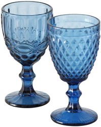 Boltze Home verre à vin bleu 17cm - Verre coloré Aurora, compatible lave-vaisselle