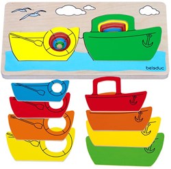 Beleduc puzzle à couches en bois bateau jouet éducatif