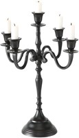 Boltze Home bougeoir noir aluminium 5 branches design classique 40cm