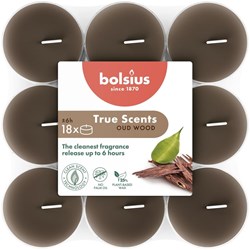 Bougies chauffe-plat parfumées Bolsius Oud Wood 18 pièces vegan